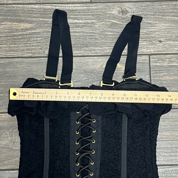 NWT $178 HAH Free People Seams Like A Princess Corset Small Top Noir Black Lace - Picture 13 of 16